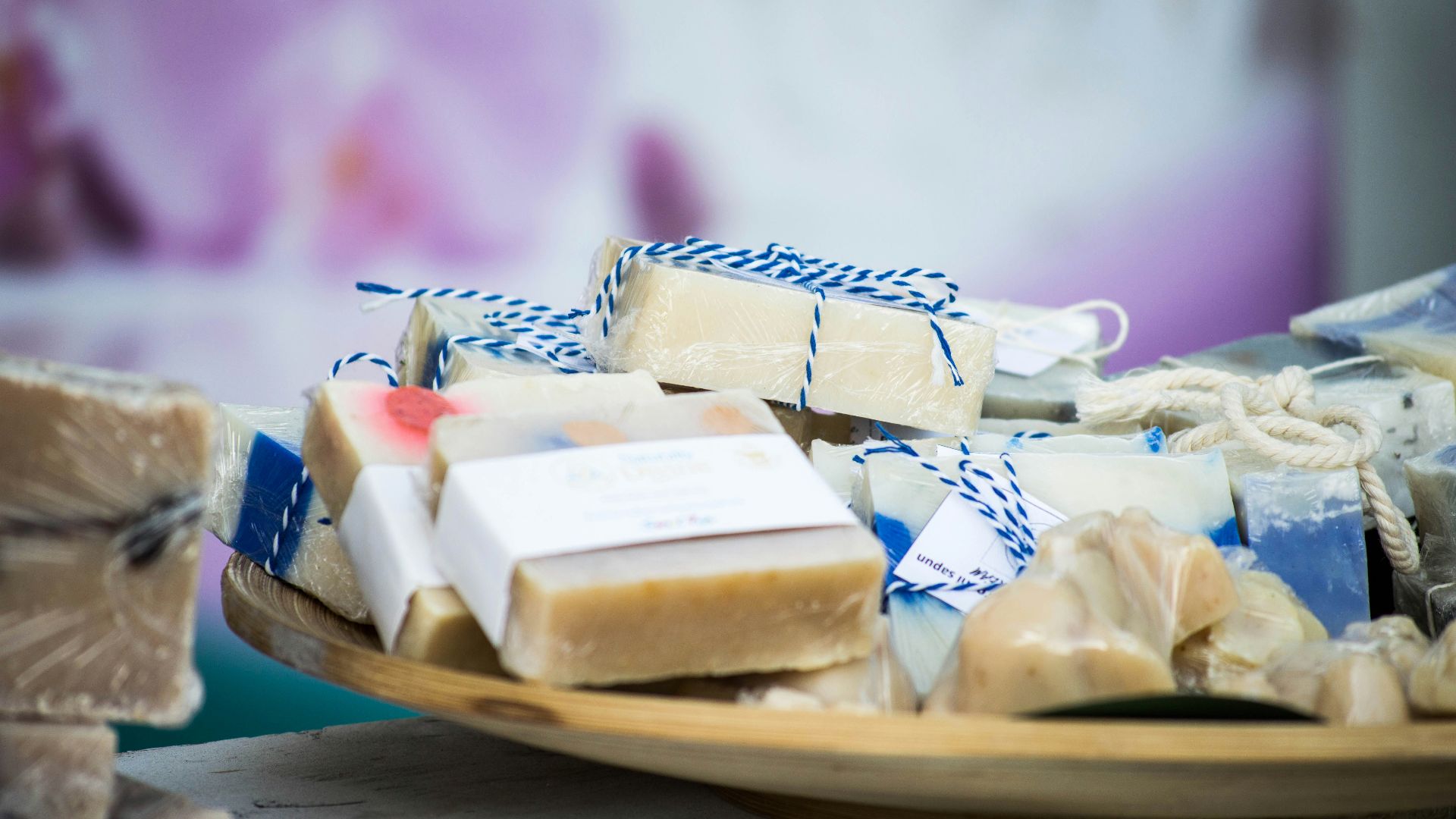 selective focus photography of soap party favors