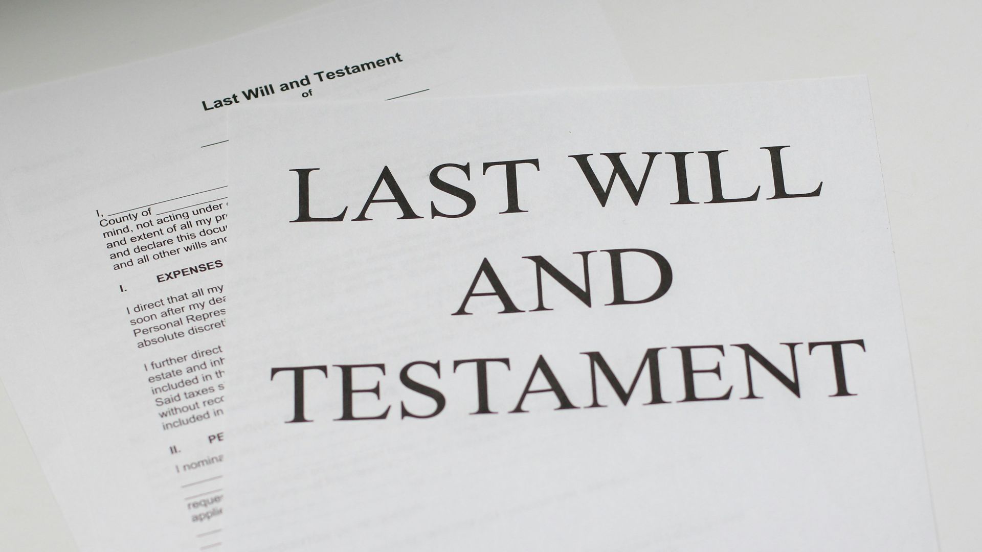 last will and testament white printer paper
