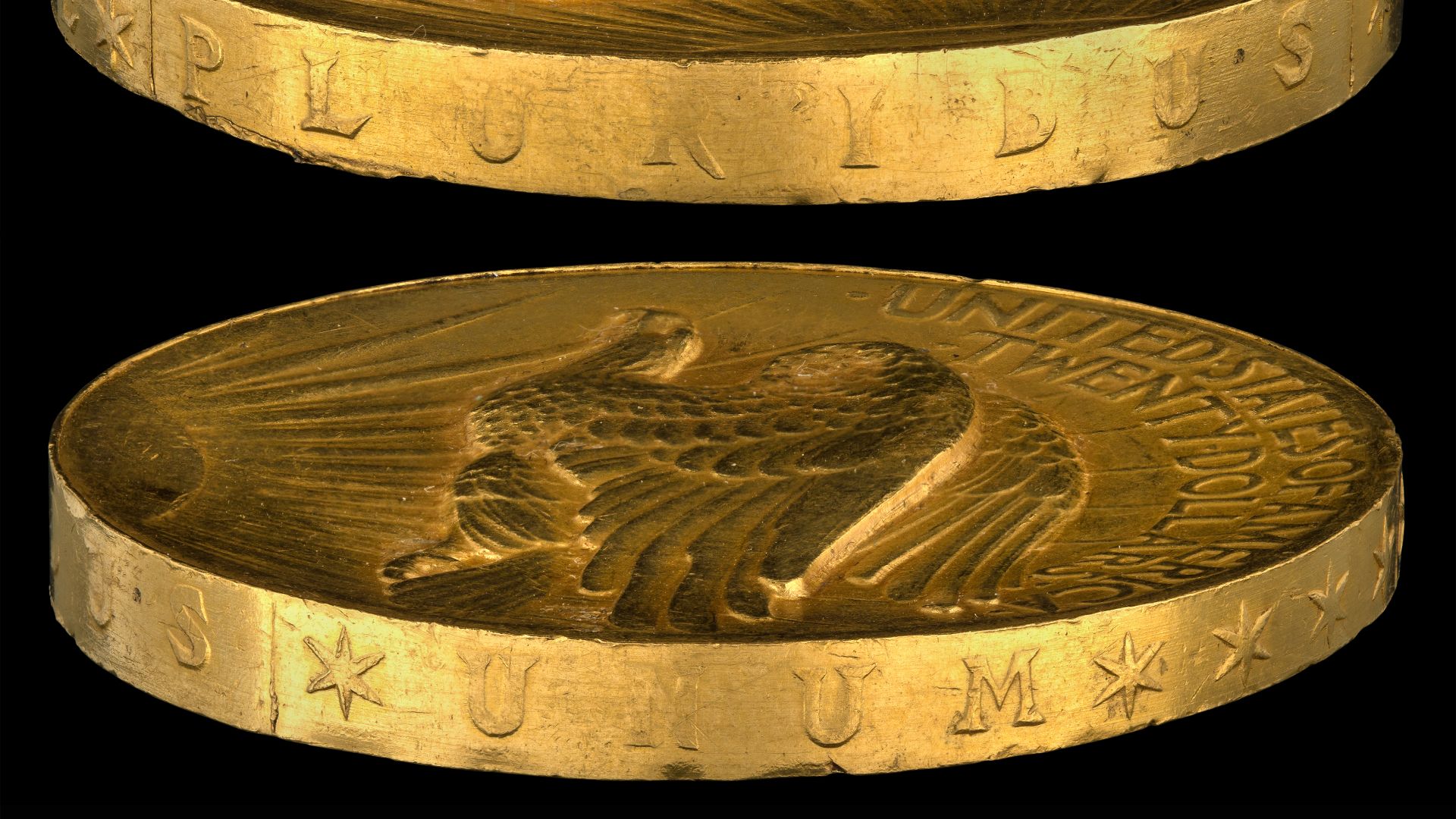 File:NNC-US-1907-G$20-Saint Gaudens (Roman, high relief) – edge detail.jpg