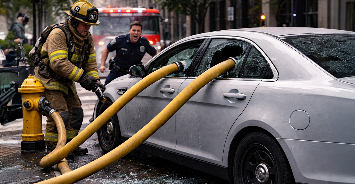 Rss Thumb - Firefighter Hose Through Window