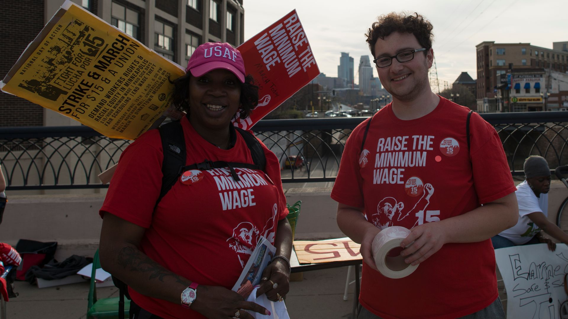 File:Dinkytown minimum wage march-Raise the minimum wage protesters.jpg