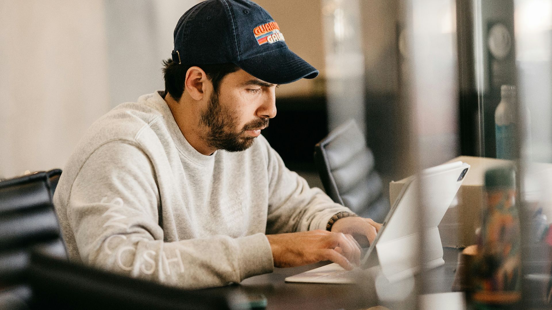 a man wearing a hat