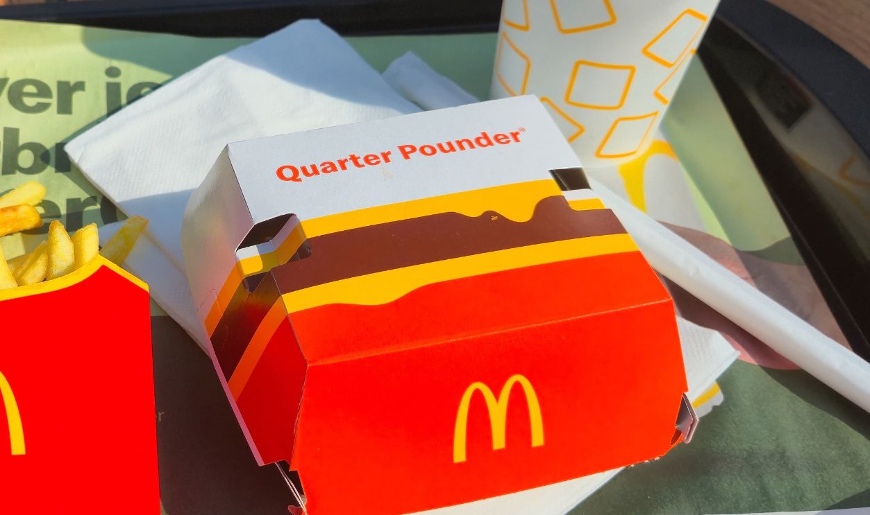 Hendrik-Ido-Ambacht, Netherlands - June 11, 2025: McDonald's Quarter Pounder Spicy menu.