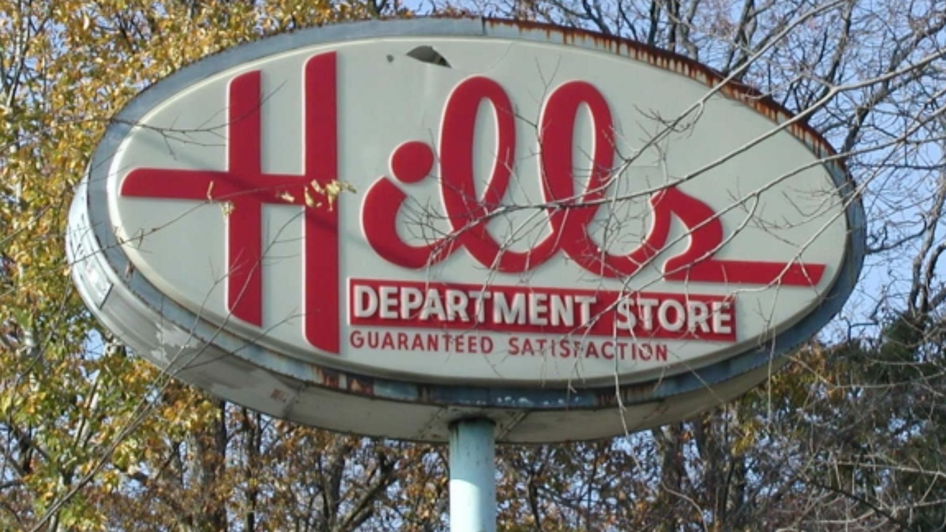Hills Department Stores sign.