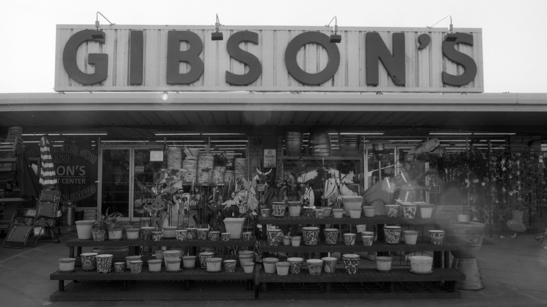 Gibson's Discount Center 111 W Main St, Kerrville, TX 78028
Gibson's is a Kerrville institution selling everything from Firearms to clothing.
Image taken with 6 ISO Kodak 5234. 35mm format. Developed with Cinestill D96 and fixed with Ilford Rapid Fix