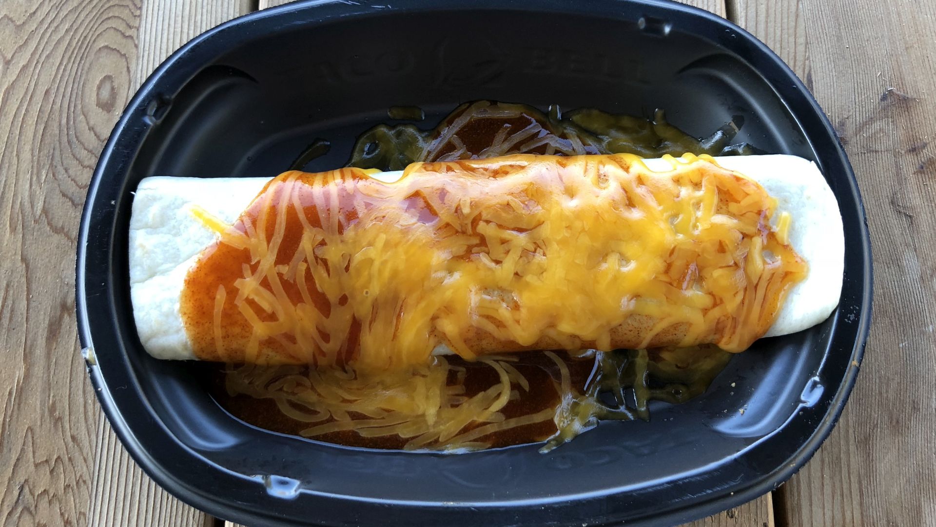 An Enchirito ordered at a Taco Bell, 2018