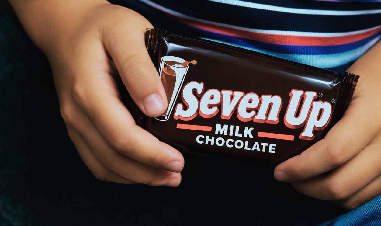 Screenshot from Seven Up Candy Bar Commercial, Pearson Candy Company  (1979) 