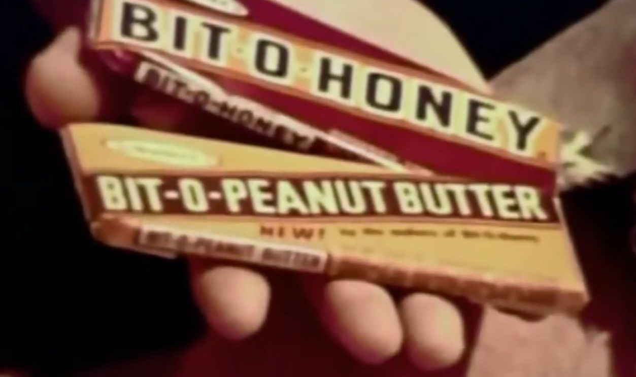 Screenshot from Bit-O-Honey Candy Bar Commercial, Ward Candy Company (1960s)  