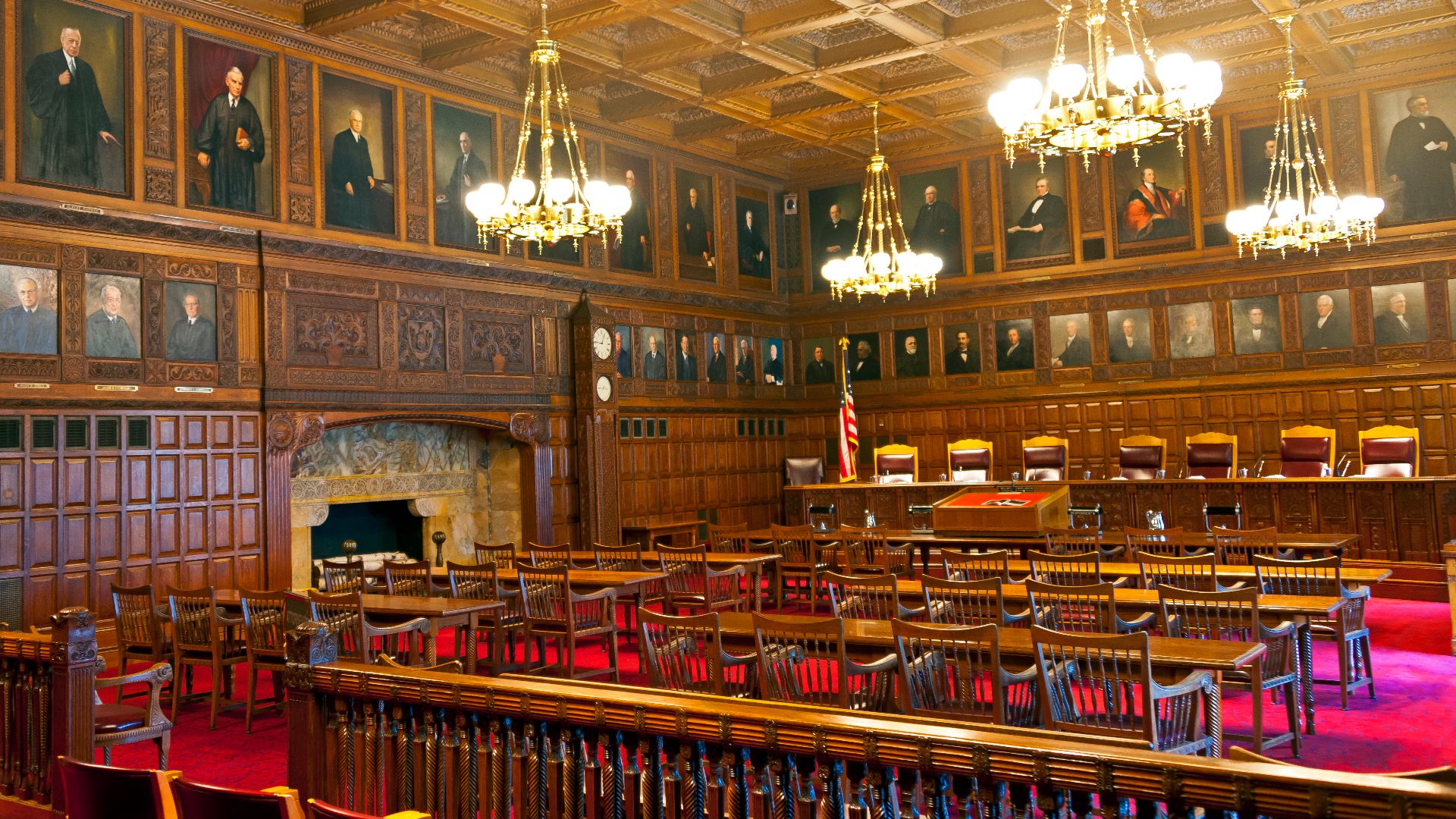 Courtroom of the New York Court of Appeals, in its building in Albany