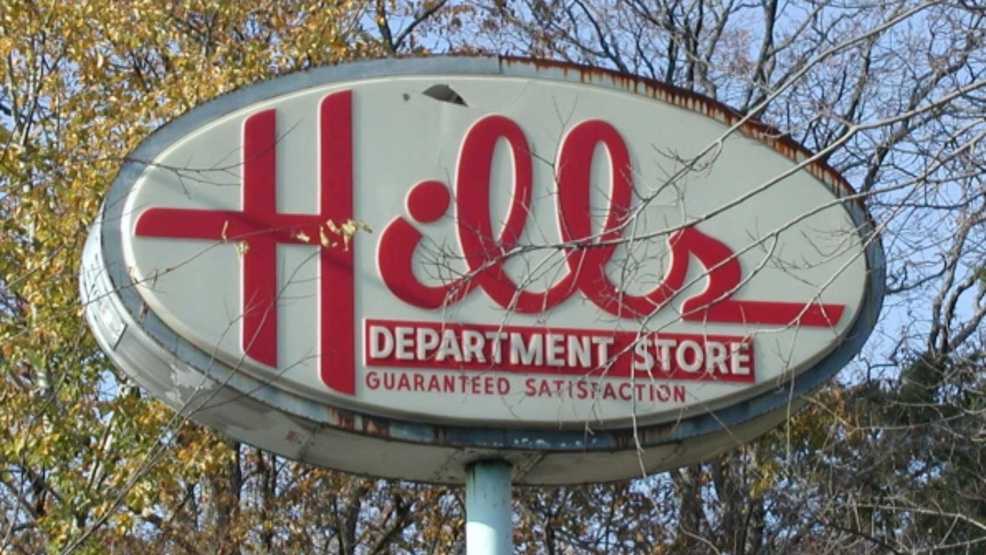 Hills Department Stores sign.