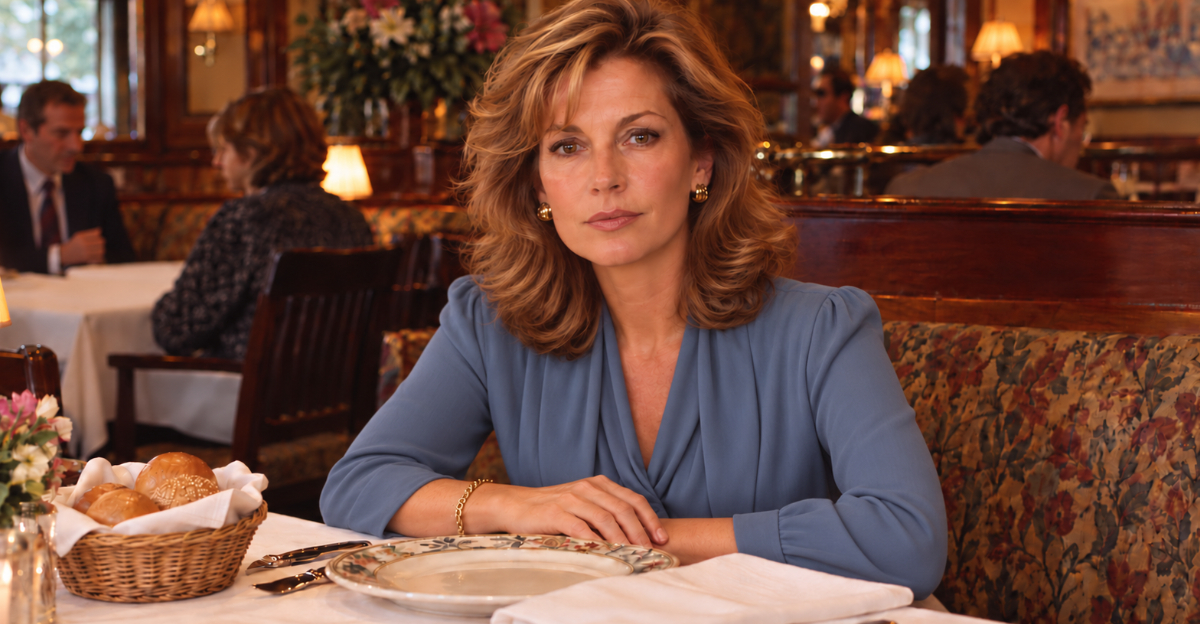 1990s restaurants, woman sitting at table