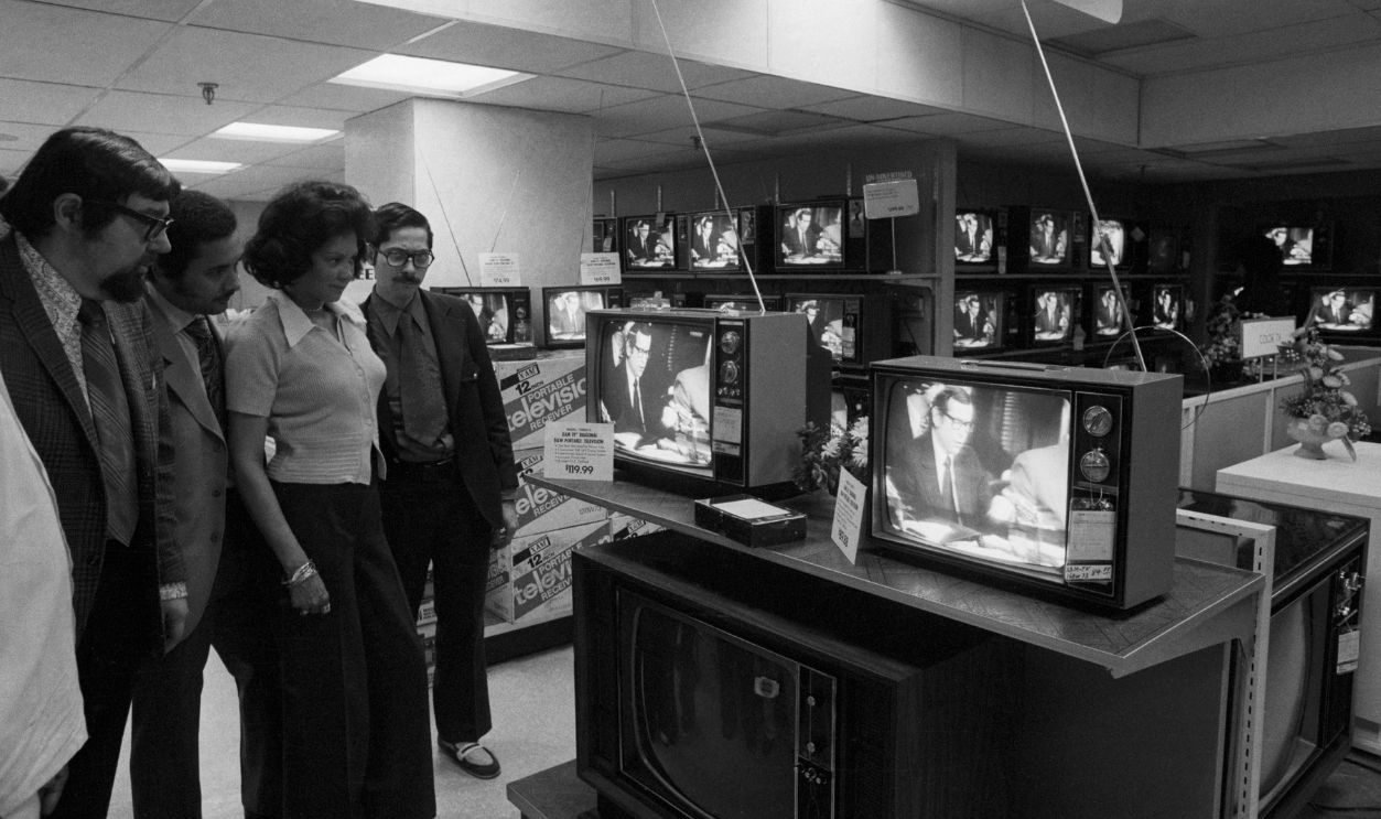 Watching Watergate Hearing At TV Store