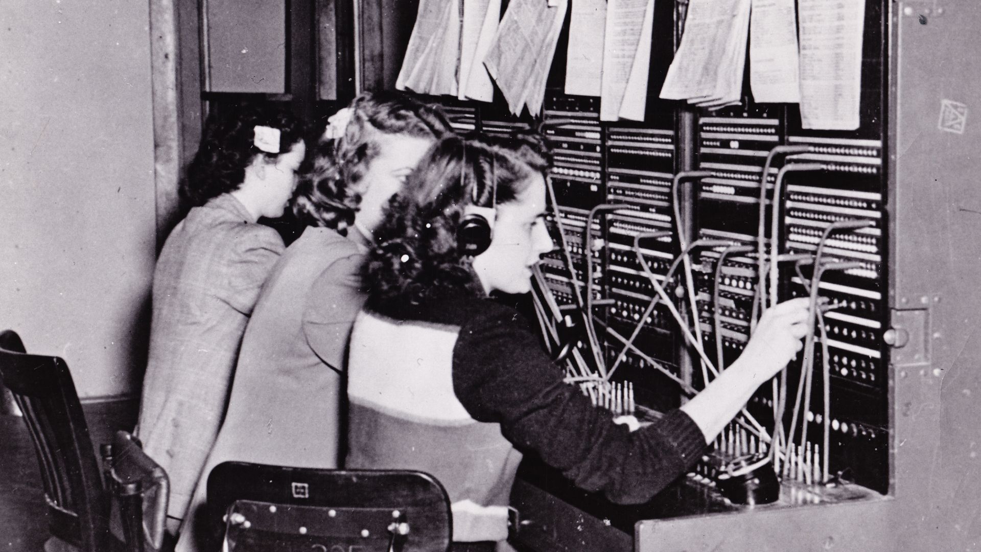 Fort Richardson telephone operators Hilda Dahler, Arlys Berggren and Ruthie Duguid connect calls in 1950. The operators use the fort's first switchboard, which was based on a field tactical model.
Unit: Joint Base Elmendorf-Richardson Public Affairs