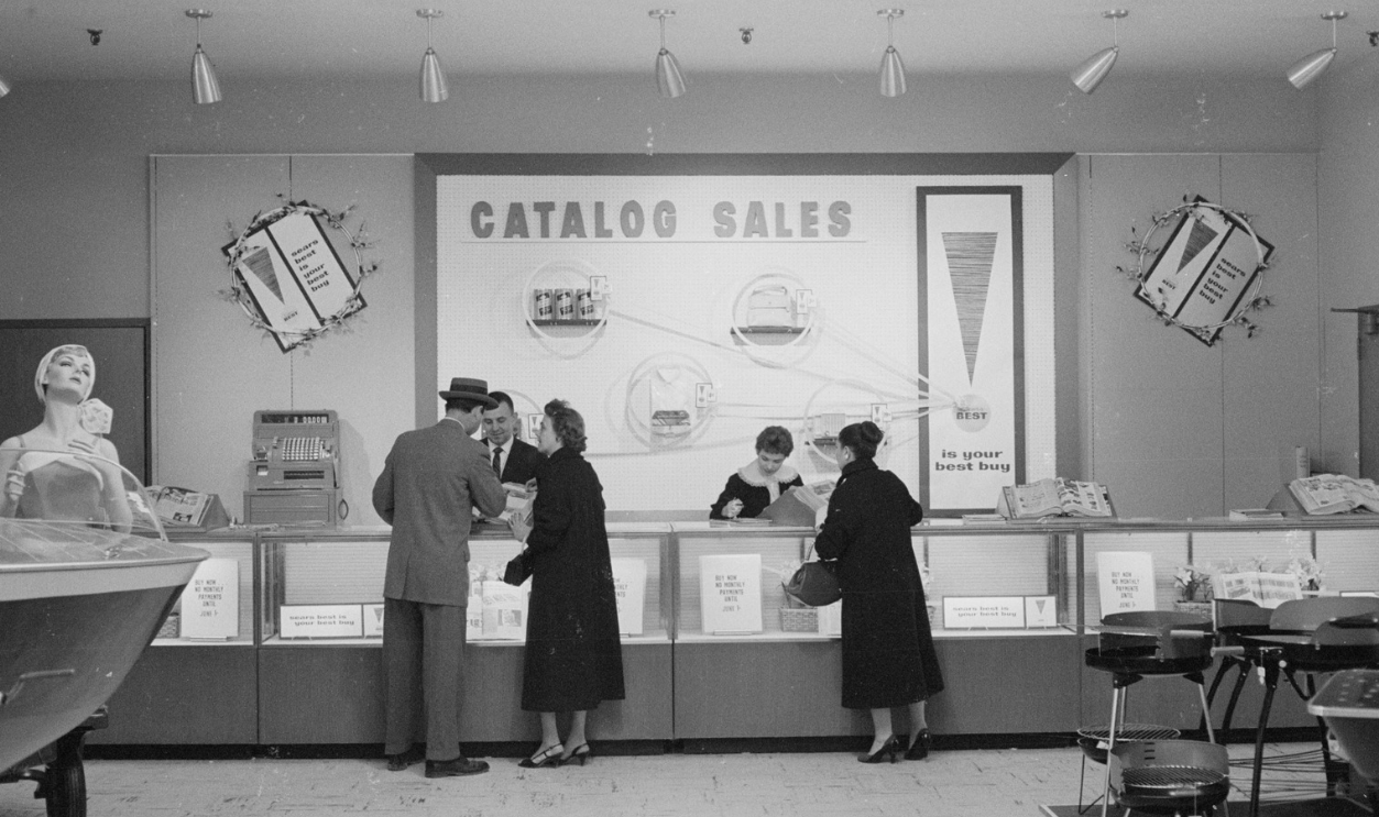  Customers At Sears Catalog Sales Counter