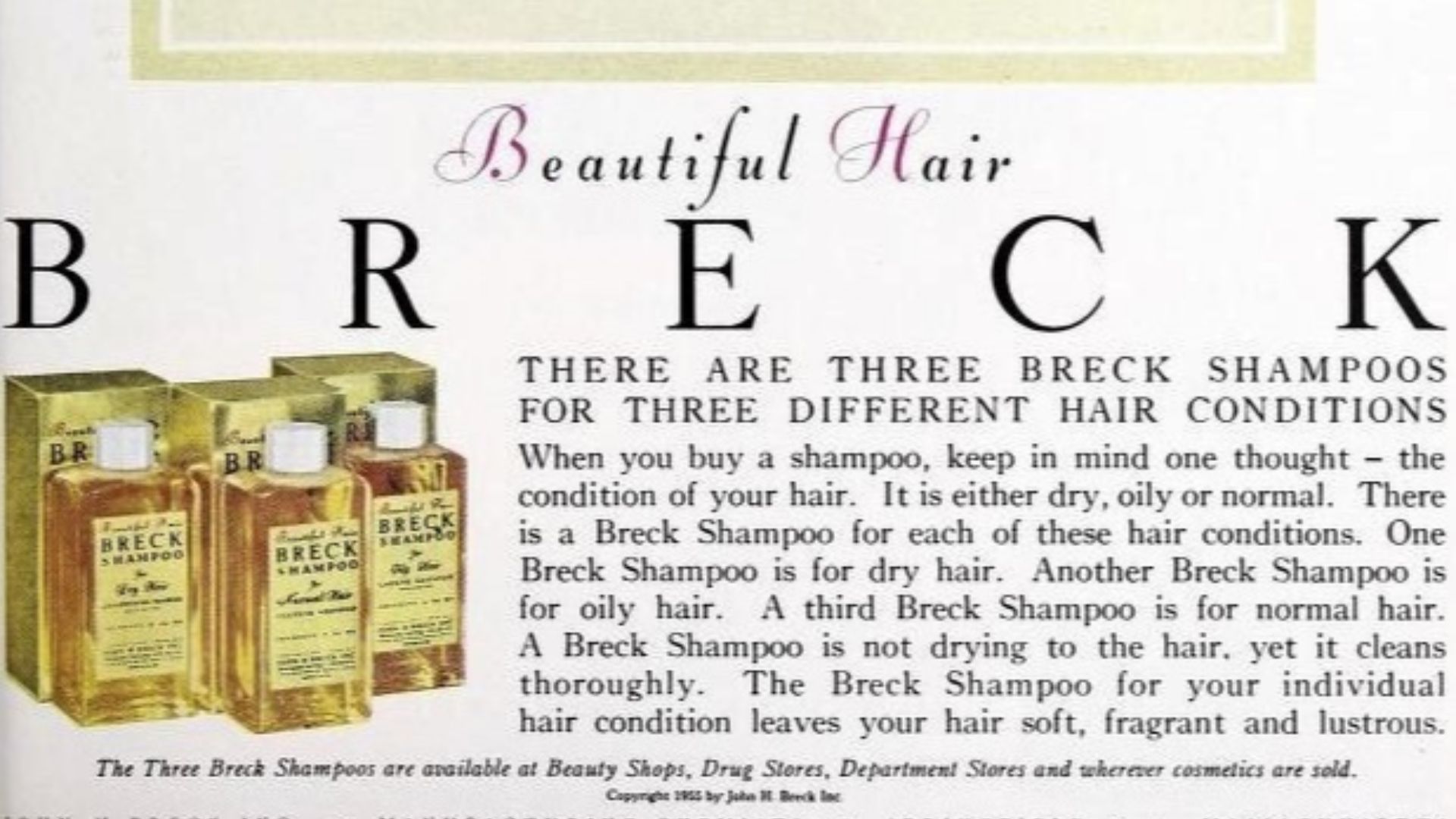 Beautiful Hair - Breck Shampoo, May 1955