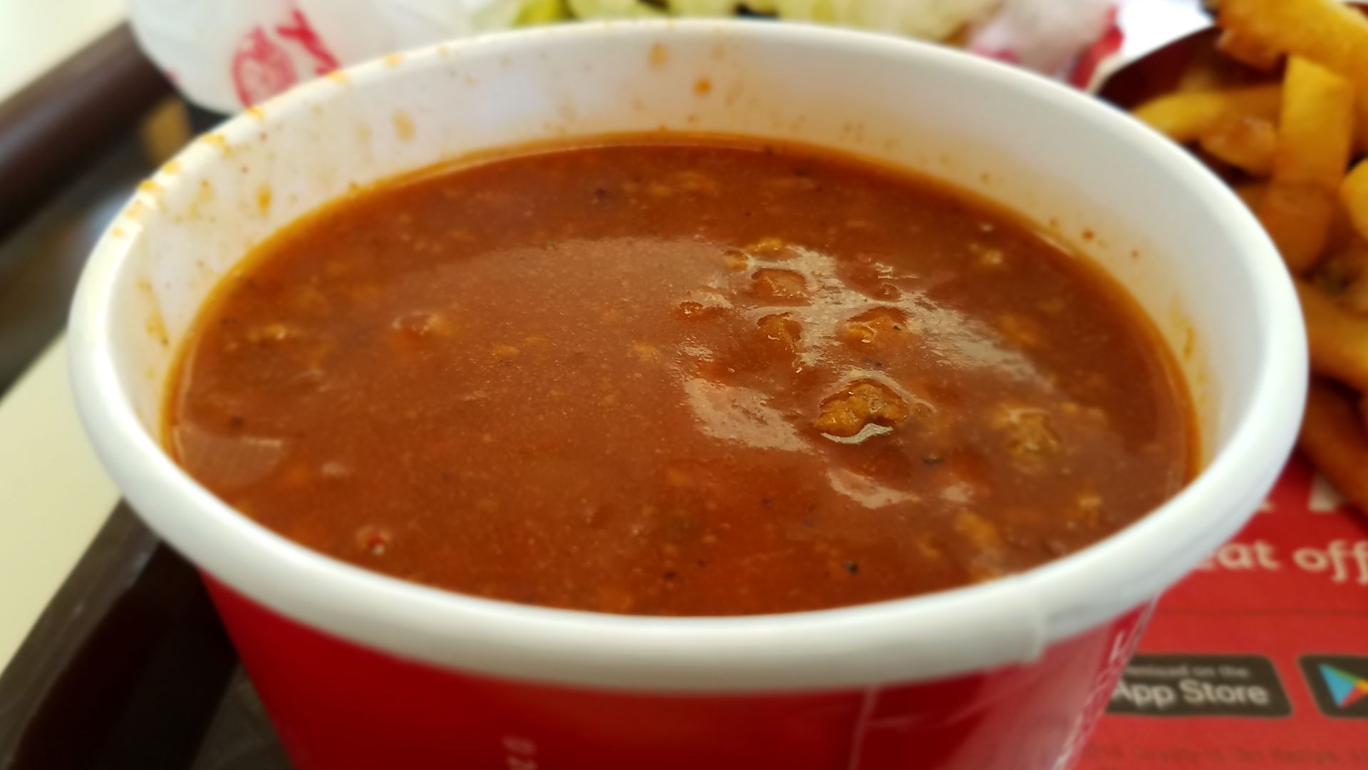 Chili served at Wendy's Old Fashioned Hamburgers in the Kearny Mesa neighborhood of San Diego