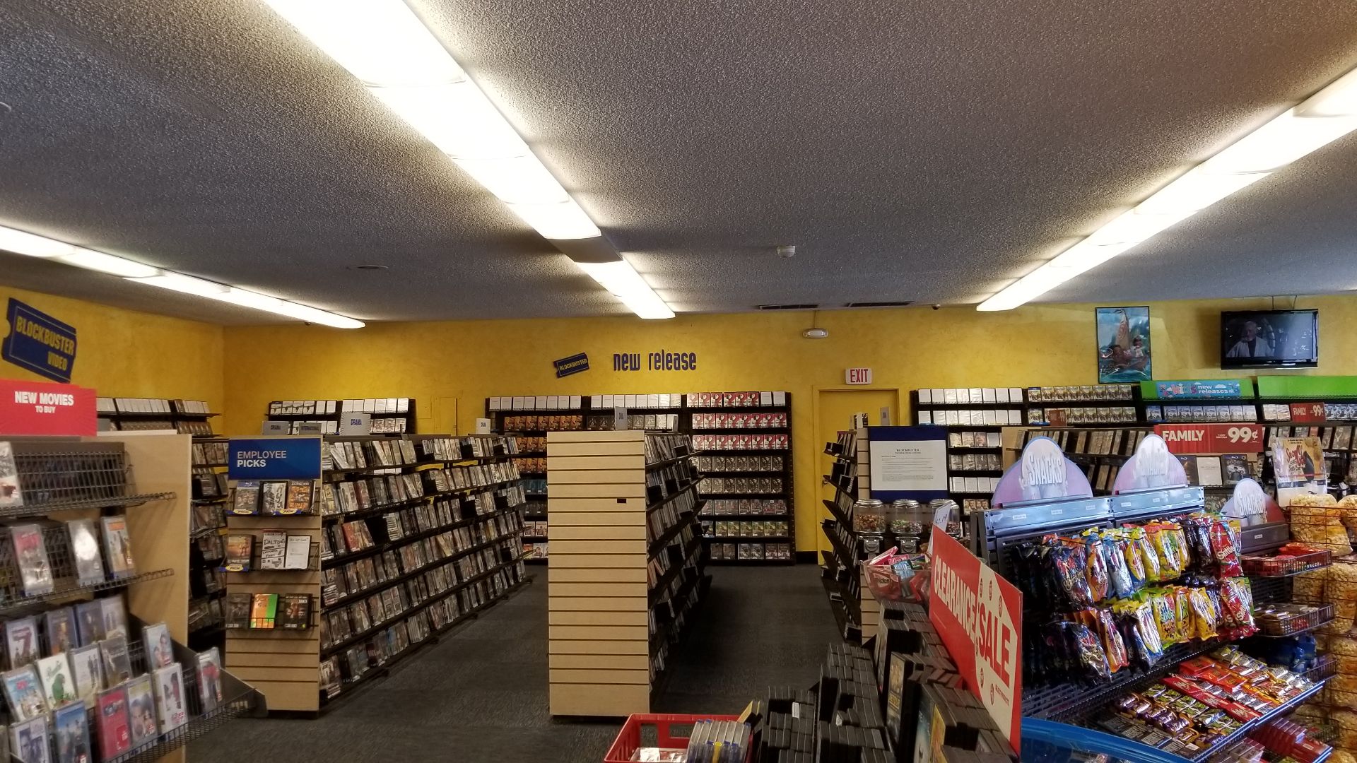 Interior of last remaining Blockbuster Video location in Bend, OR as seen in August 2018