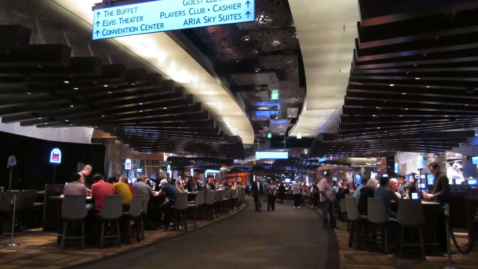 Casino floor at the Aria resort on the Las Vegas Strip.
