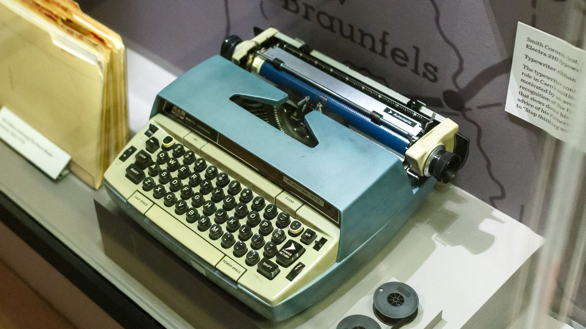 Robert Caro's Smith Corona Electra 210 Typewriter. Turn Every Page exhibit on The Power Broker, New-York Historical Society