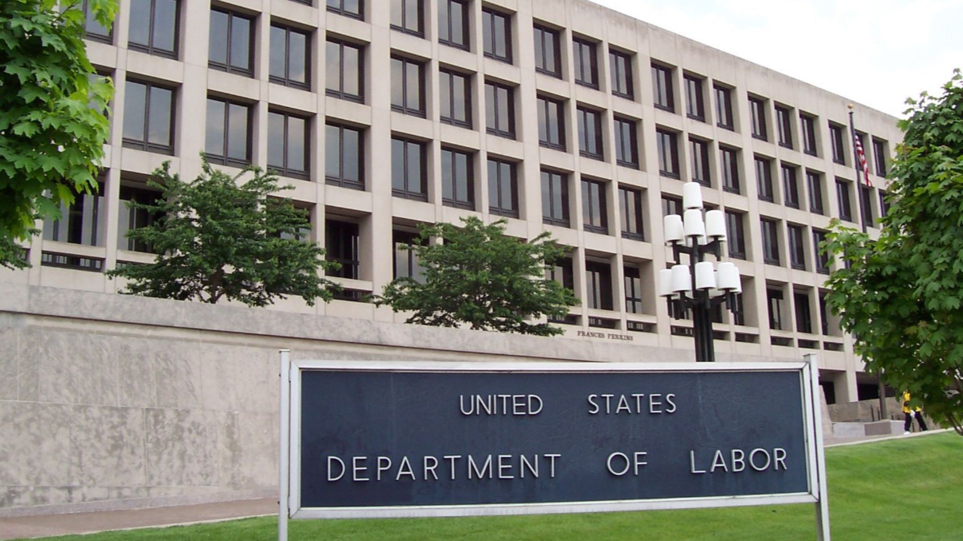 The Frances Perkins Building of the U.S. Department of Labor headquarters in Washington, D.C.