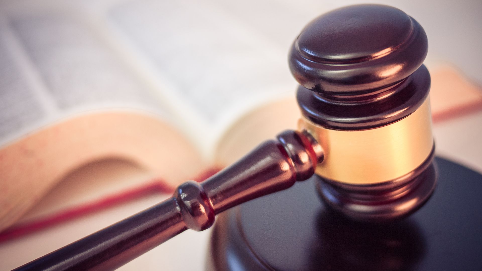 Legal Gavel & Open Law Book.