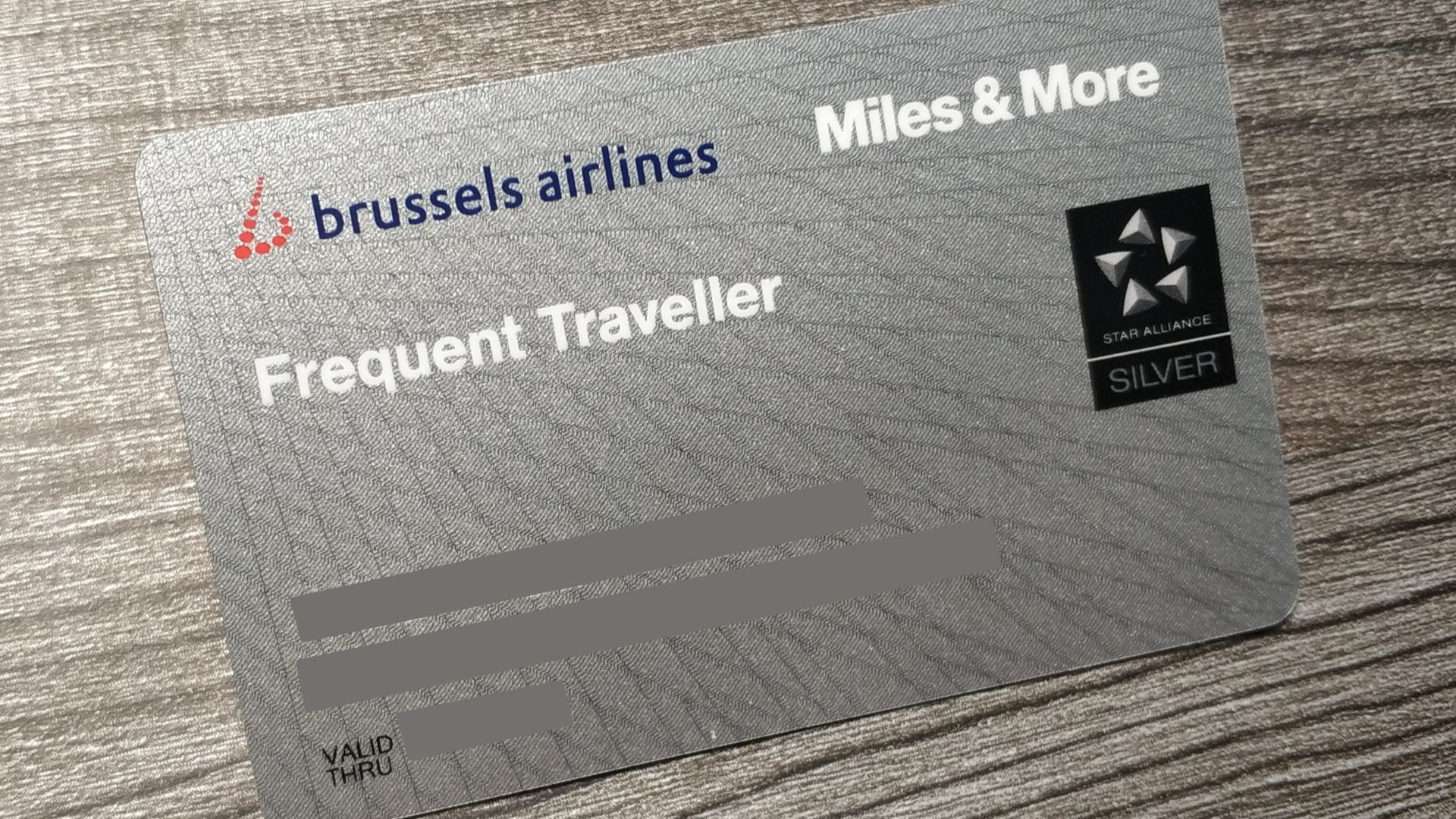 Miles & More Frequent Traveller Card from Brussels Airlines with the Star Alliance Silver logo
