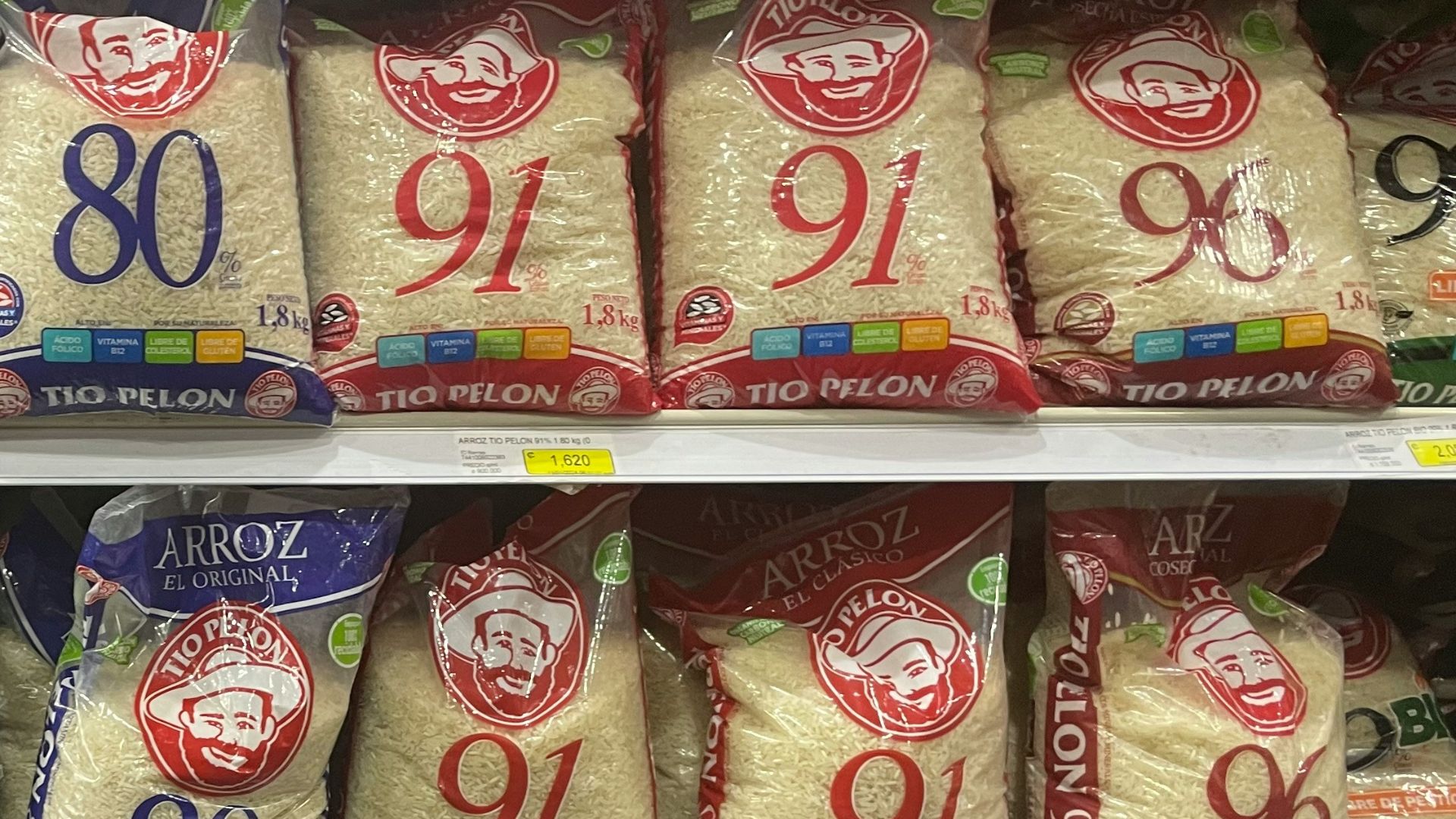 a grocery store filled with lots of bags of food