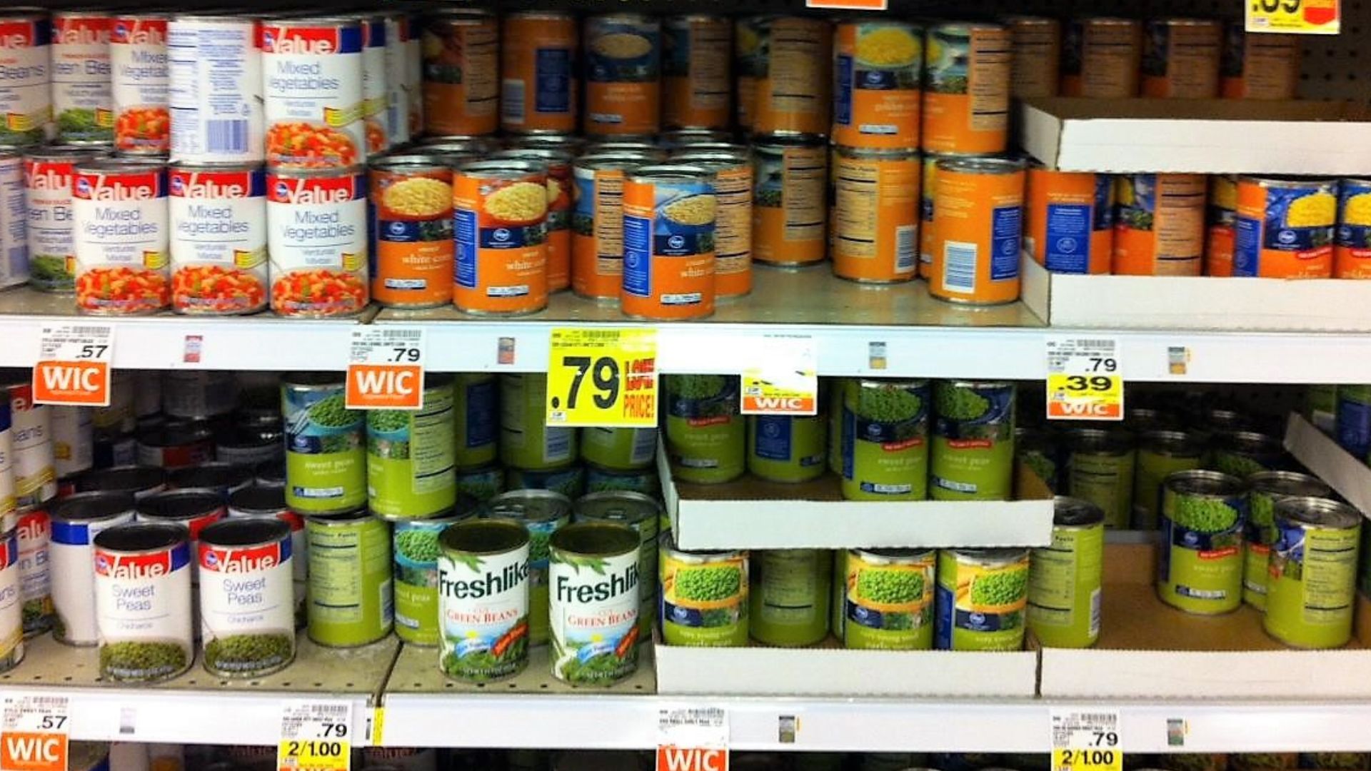 Canned vegetables at Kroger