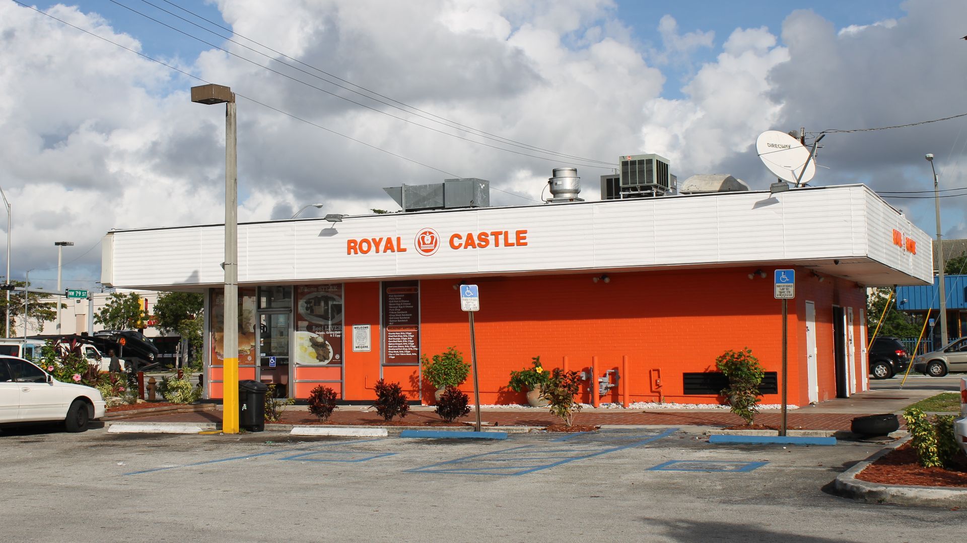 They recently  repainted it orange. It was never this color originally. One of only two left.