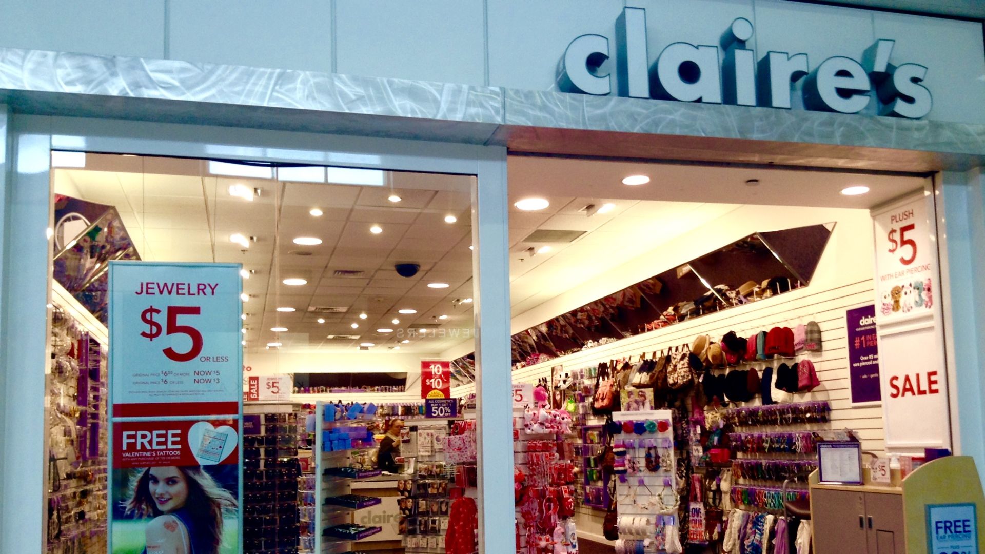 Claire's Store, Enfield, CT, 2/2015, by Mike Mozart of TheToyChannel and JeepersMedia on YouTube