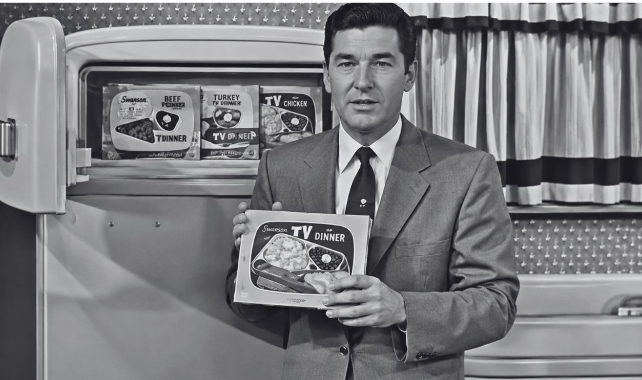 Screenshot from Swanson TV Dinner Commercial, C.A. Swanson & Sons  (1963)