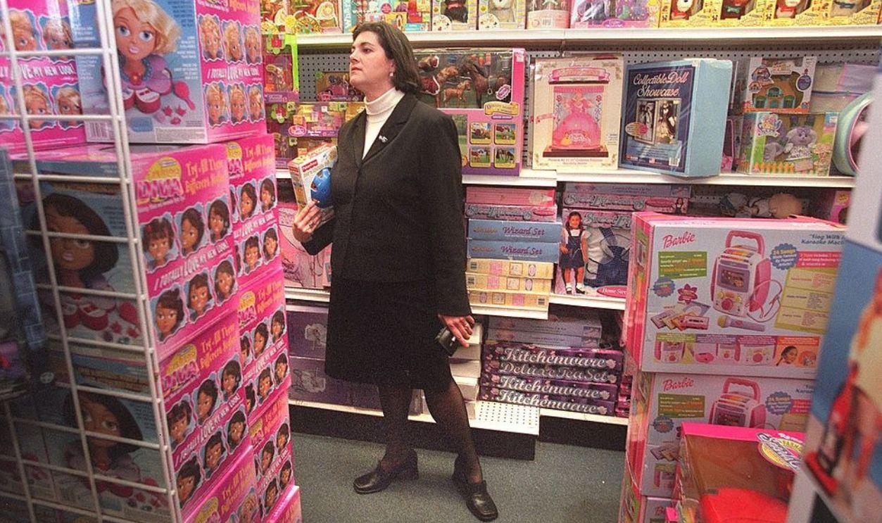 Jane Swift Shopping For Christmas Gifts At A Toy Store