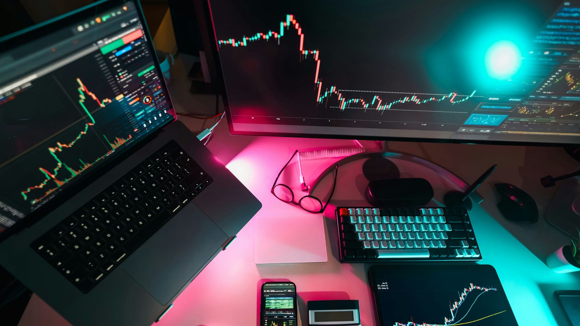 A laptop computer sitting on top of a desk
