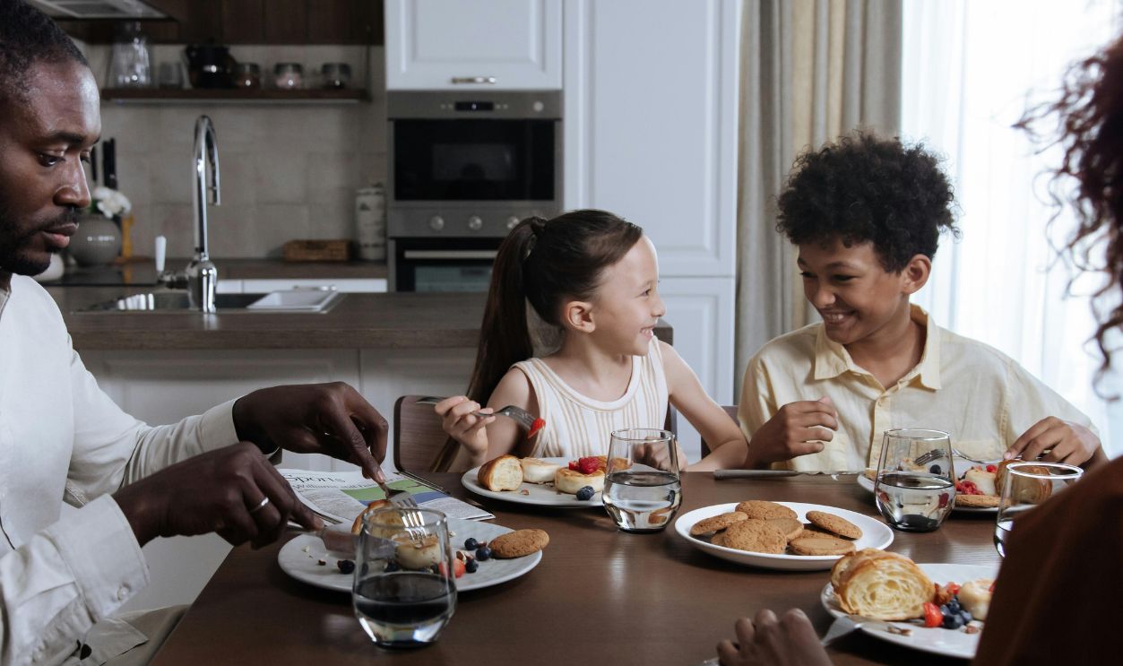 Family having dinner