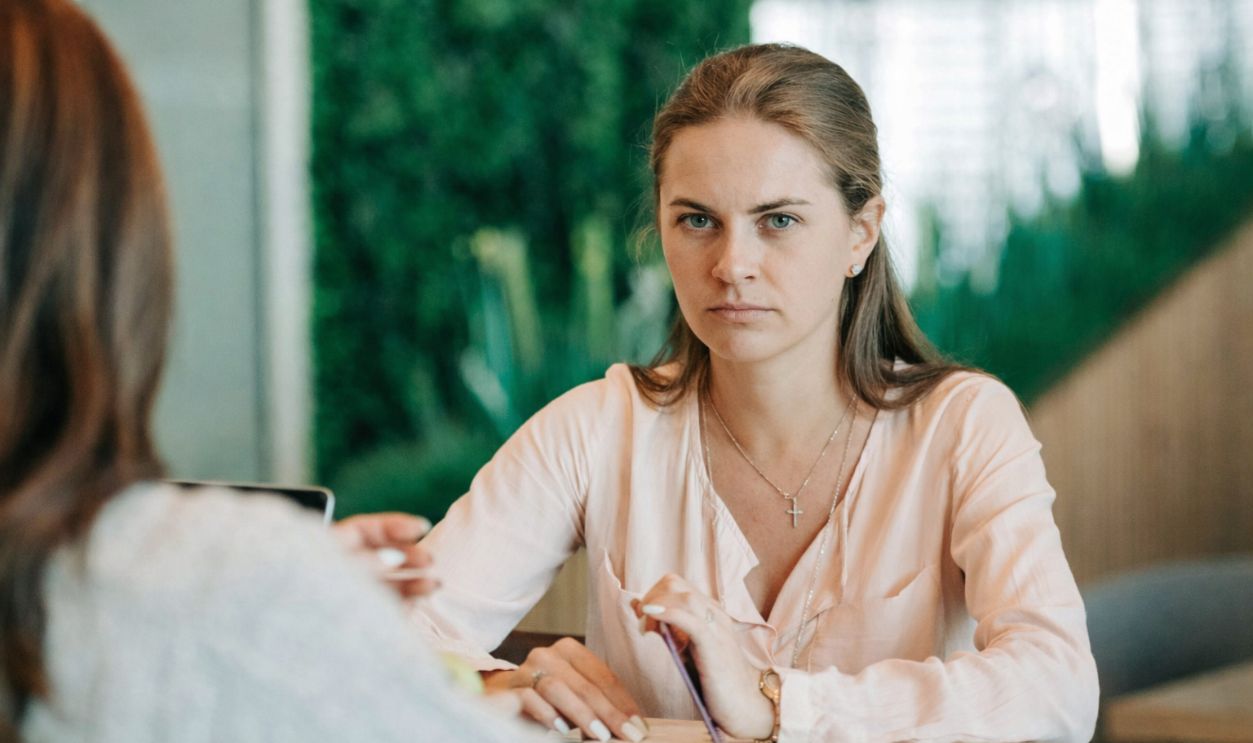 Woman talking with a friend