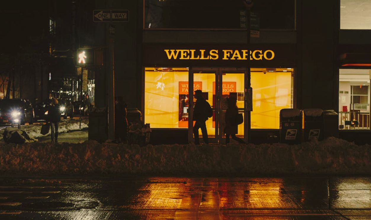 Modern busy city street in dark evening