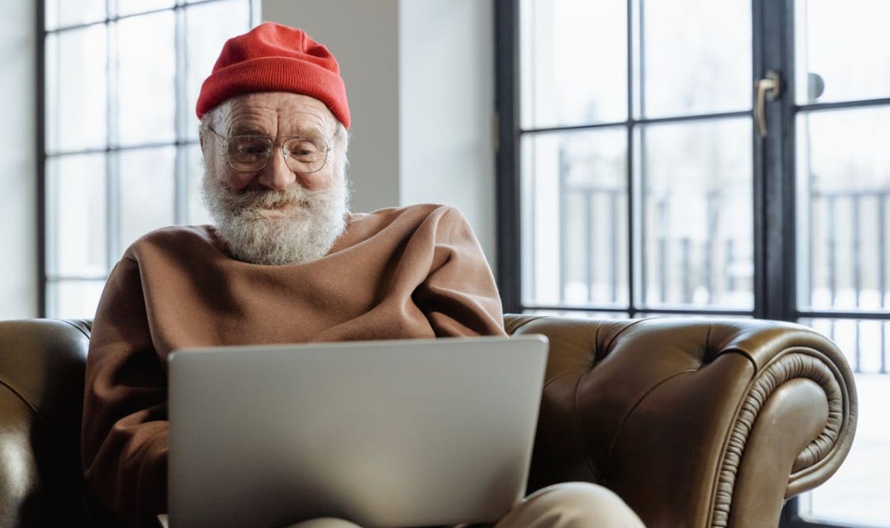 Older Man Using Laptop
