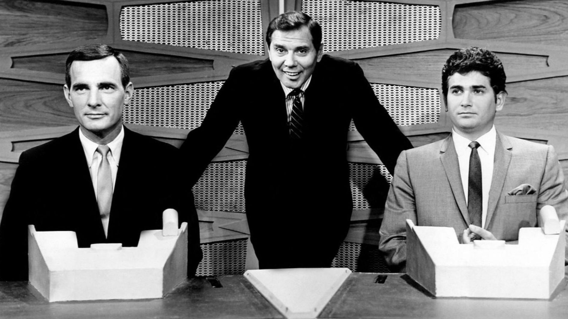 File:Dennis Weaver Gene Rayburn Michael Landon Match Game 1964.JPG