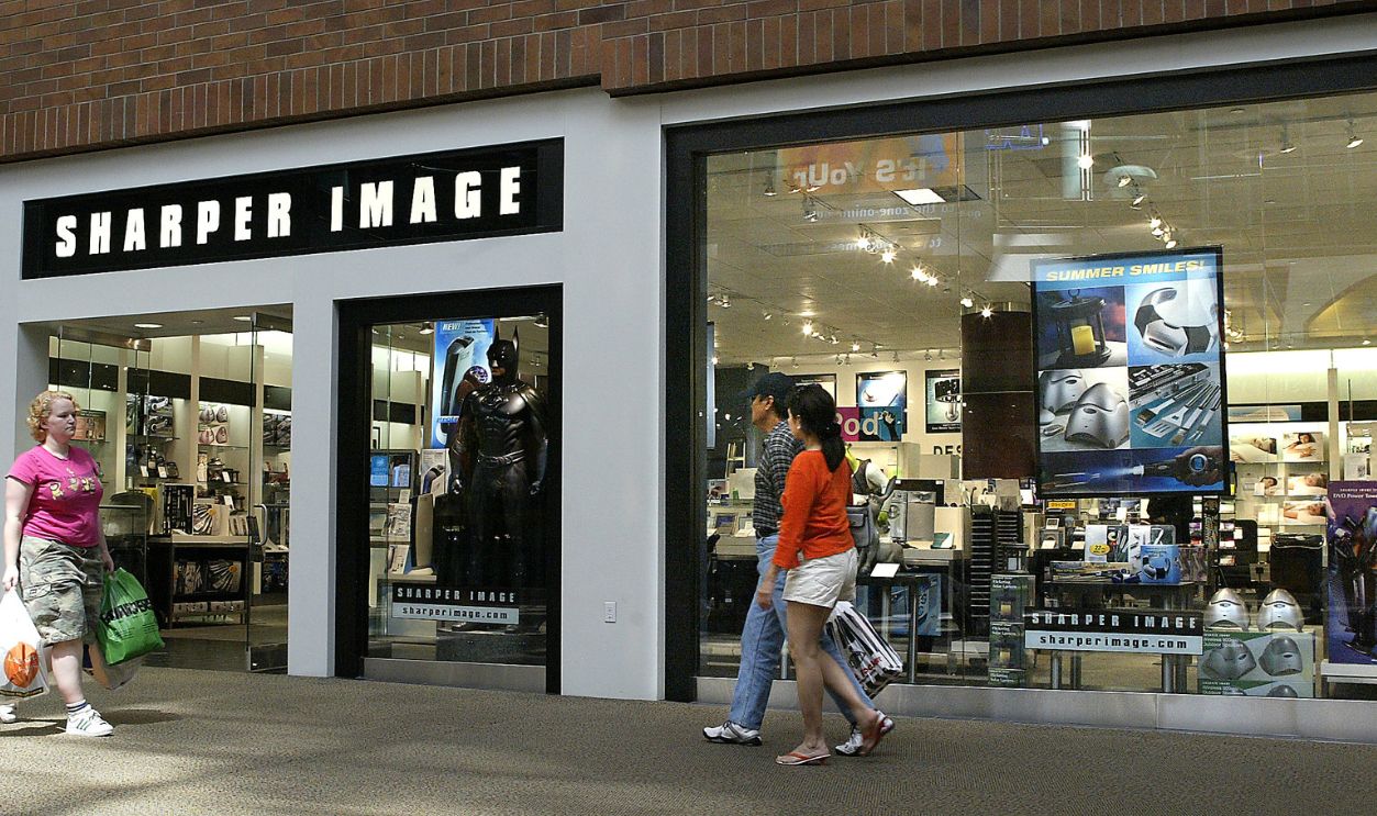 Photo of exterior of Sharper Image. Profile of Sharper Image company. Photos taken at the Sharper Image locatede in the Glendale Galleria in Glendale. May 18, 2005.