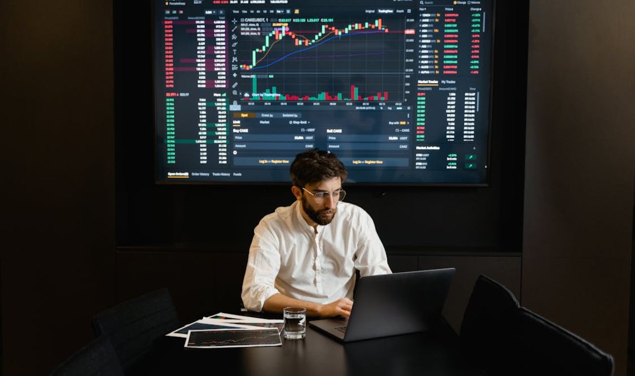 Businessman Working on his Laptop