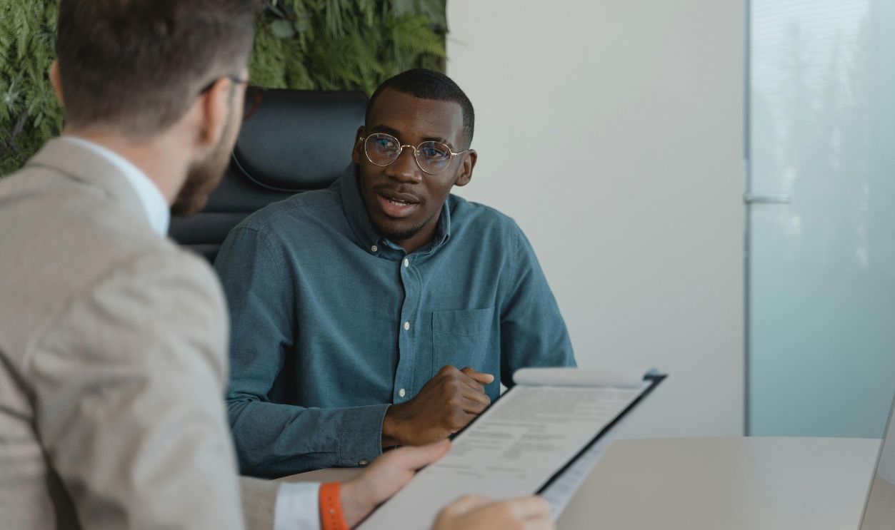 Man talking with landlord