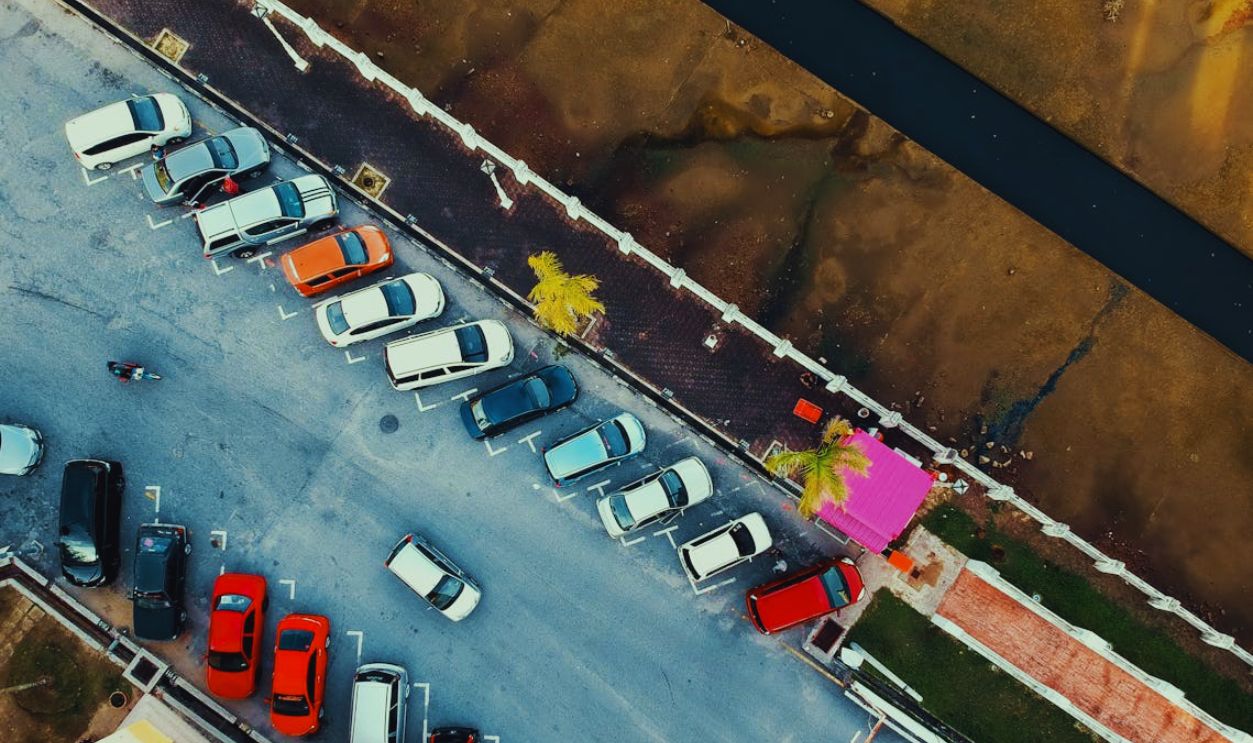 Bird's Eye View of Parked Cars
