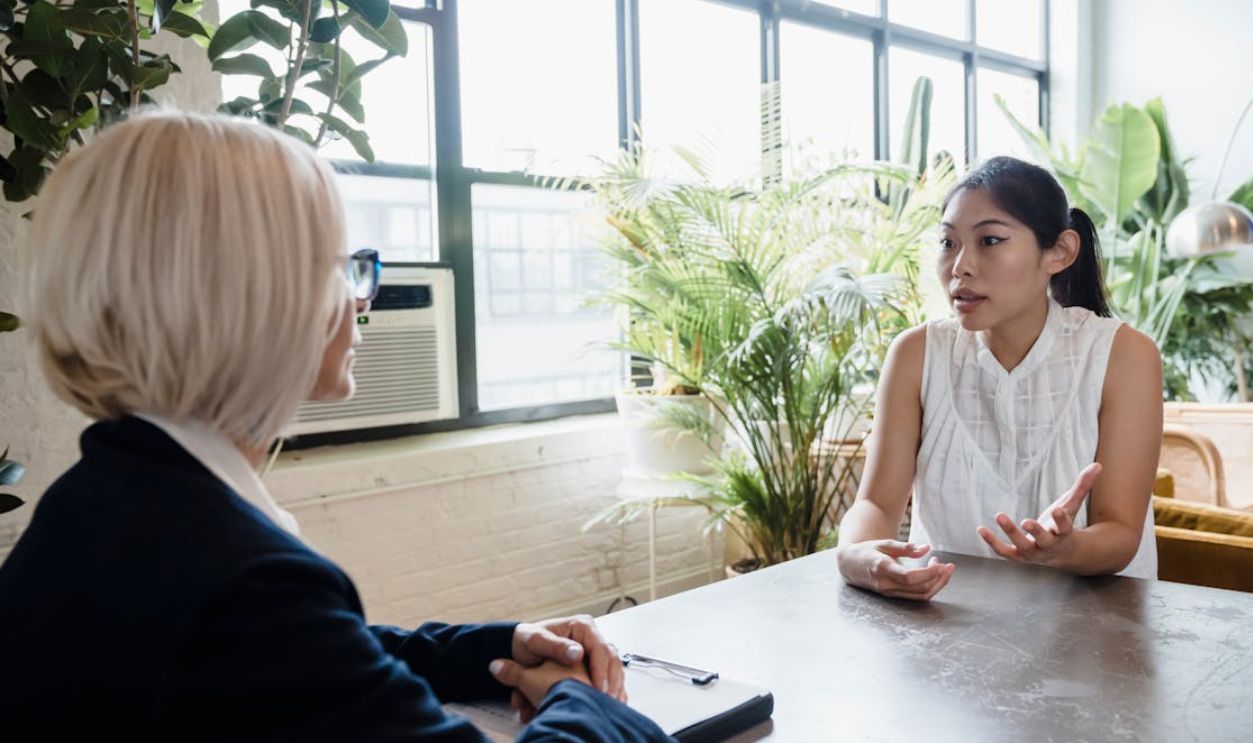 Woman Talking with Therapist