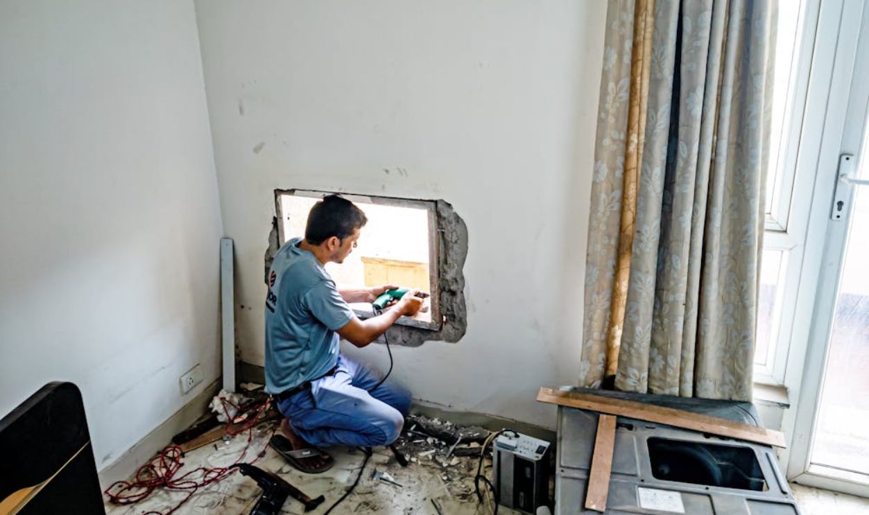 Man Working With Drill