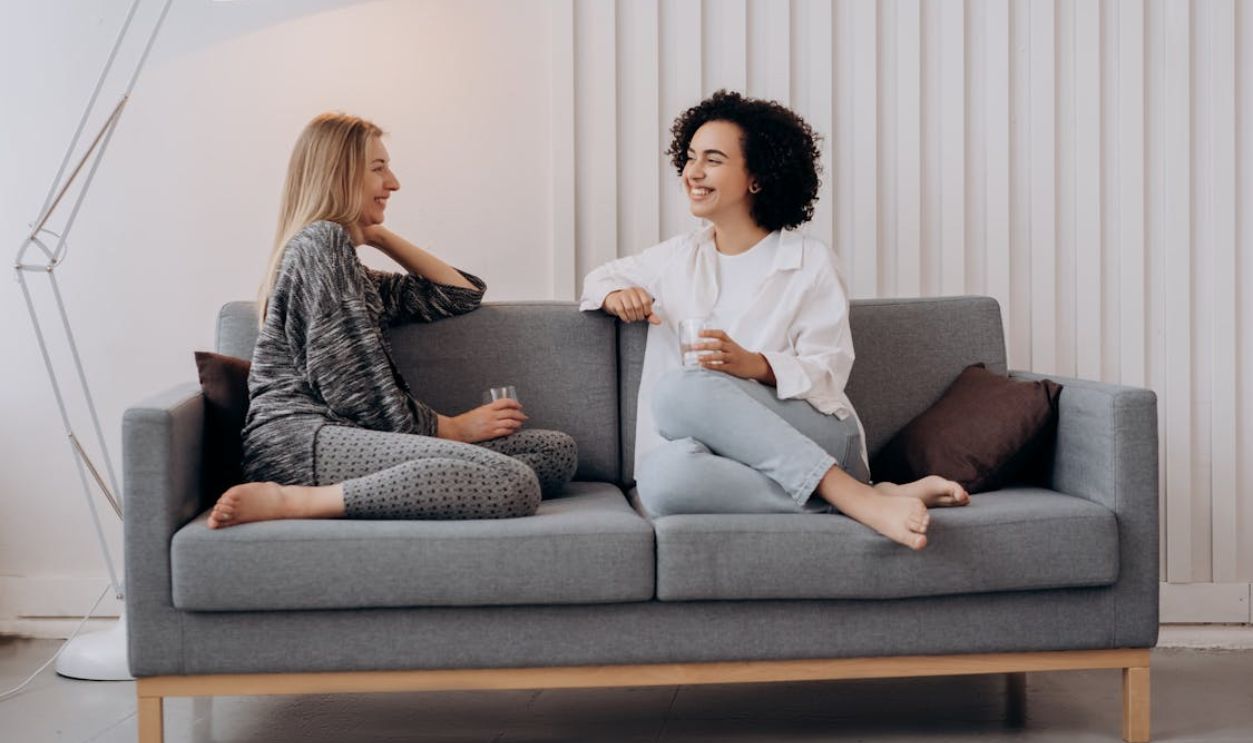 Two Women Having A Relaxing Time Together
