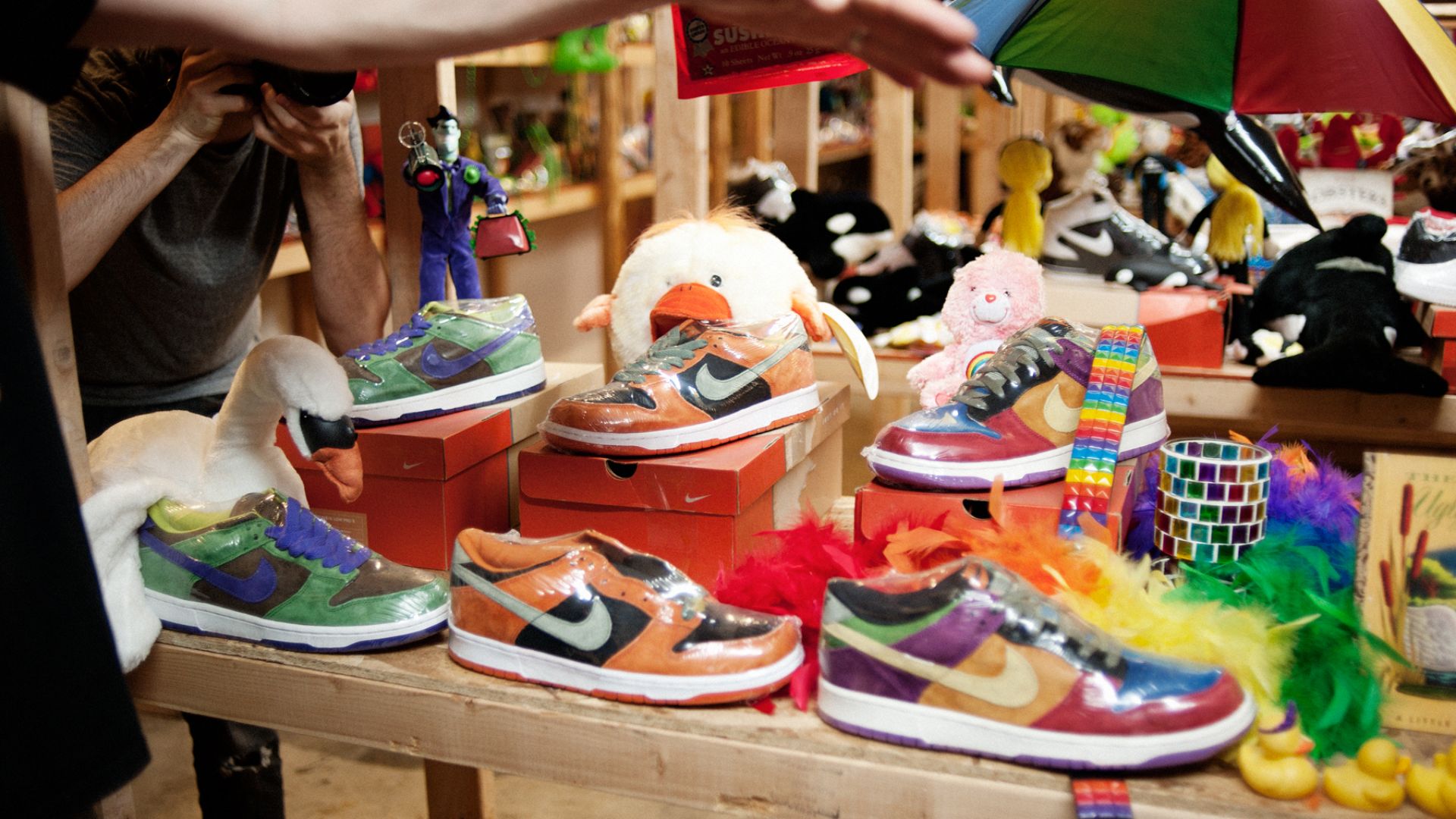 Colorful Nike SB dunks at the ShoeZeum