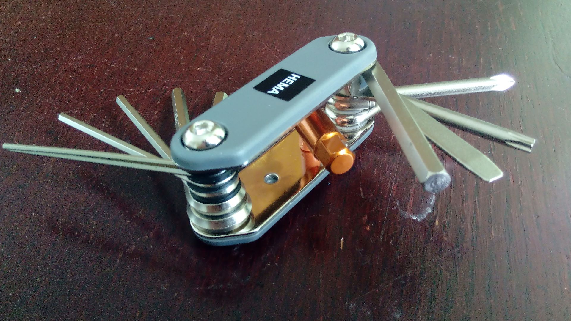 A bicycle repair tool kit made up of multiple tools by the HEMA in the Groninger village of Oude Pekela.