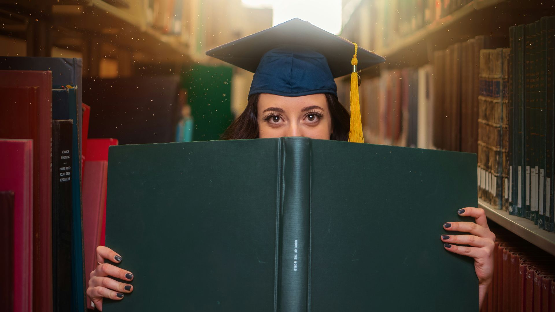woman holding book
