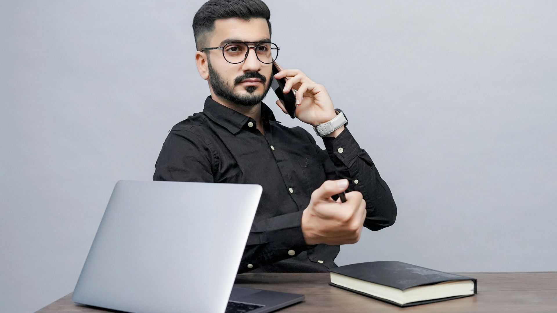 a man talking on the phone