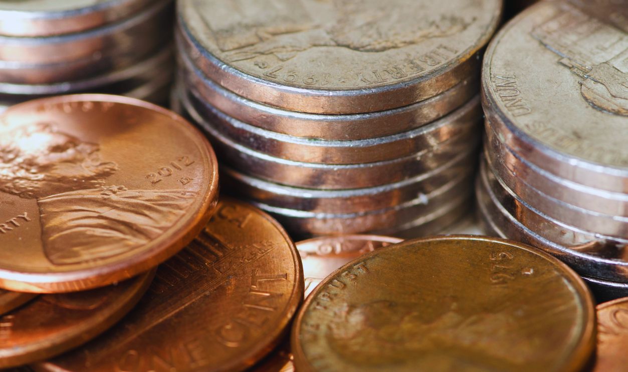 Close-Up of American Coins